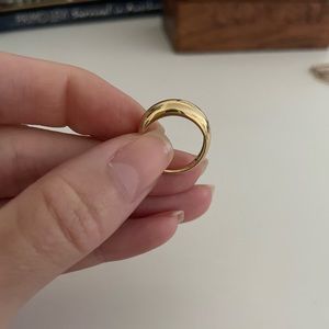14k Solid Yellow gold Dome Ring size 4